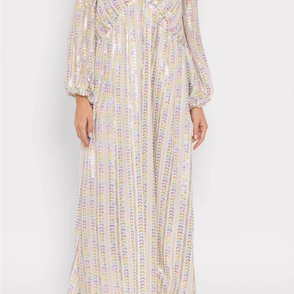 Sequin Long Sleeve Maxi Dress